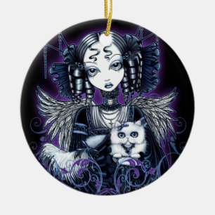 Cerâmica Ornamento gótico do anjo do Victorian de