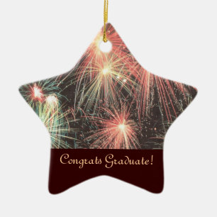 Cerâmica Ornamento graduado da estrela de Congrats