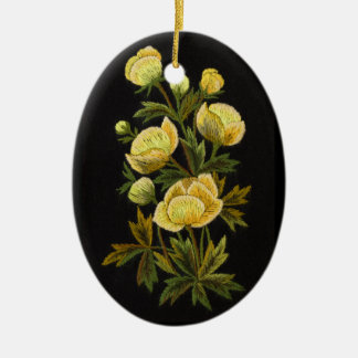 Cerâmica Ornamento intemporal do Oval de Globeflower
