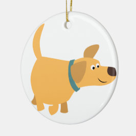 Cerâmica Ornamento Labrador Amarelo de Cartoon Bonito