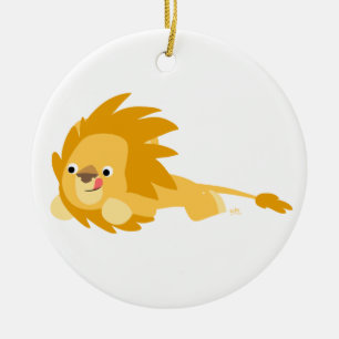 Cerâmica Ornamento Leão de Cartoon Bonito