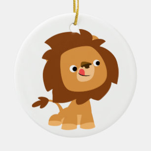 Cerâmica Ornamento Leão de Cartoon Ganancioso Bonito