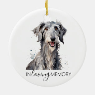 Cerâmica ornamento memorial de aquarela Deerhound