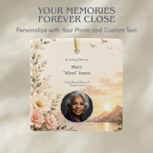 Ornamento Memorial de Foto Personalizado