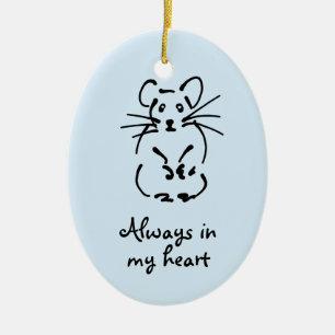 Cerâmica Ornamento Memorial de Hamster Personalizável