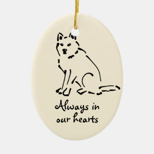 Cerâmica Ornamento Memorial Personalizável de Cães