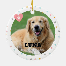 Cerâmica Ornamento Memorial Pet Foto de Cachorro Impresso P
