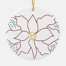Ornamento Mínimo de Poinsettia Vermelha