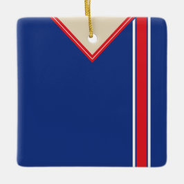 Cerâmica Ornamento Modelo de Futebol Jersey, Blue Red