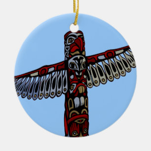 Cerâmica Ornamento nativo Souveni de pólo de Totem das