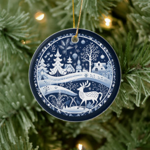 Cerâmica Ornamento Nórdico de Reindeer