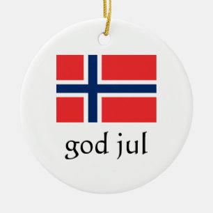 Cerâmica Ornamento Norueguês de Natal Feliz