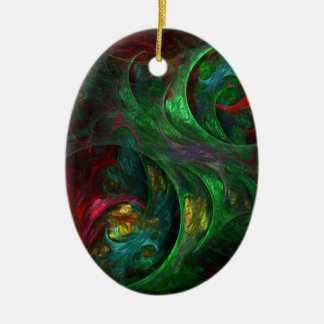 Cerâmica Ornamento Oval da Abstrato de Genesis Verde