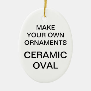 Cerâmica Ornamento oval da árvore de Natal da porcelana