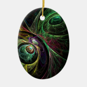Cerâmica Ornamento Oval de Abstrato de Olhos para Olhos