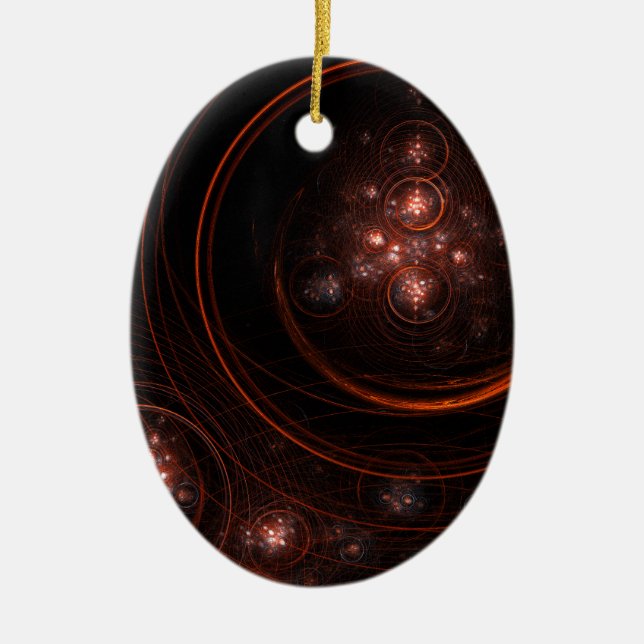 Cerâmica Ornamento Oval de Abstrato de Starlight (Frente)