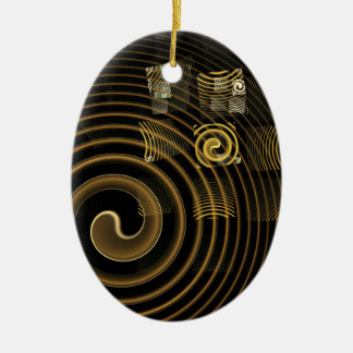 Cerâmica Ornamento Oval de Arte Abstrato de Hipnose