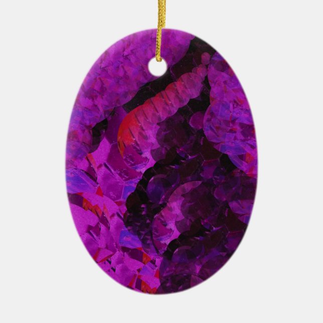 Cerâmica Ornamento Oval de Pleaser Roxo (Frente)