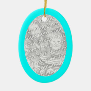 Cerâmica Ornamento Oval de Quadro Aqua