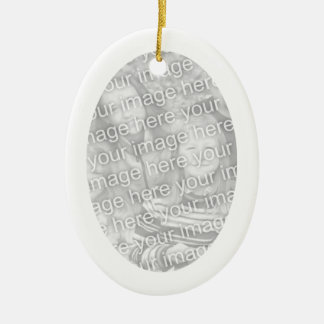 Cerâmica Ornamento Oval de Quadro Branco