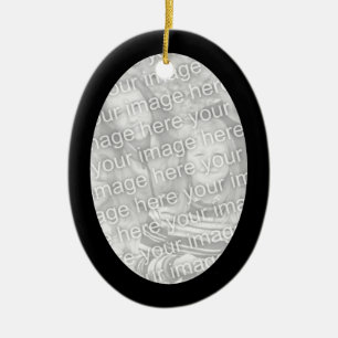 Cerâmica Ornamento Oval de Quadro Preto