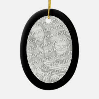 Cerâmica Ornamento Oval de Quadro Preto