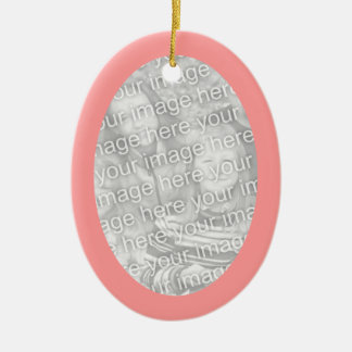 Cerâmica Ornamento Oval de Quadro Rosa