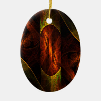 Cerâmica Ornamento Oval Mística de Abstrato de Arte Selvage