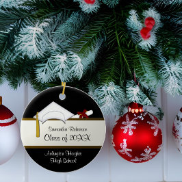 Cerâmica Ornamento para Graduação de Boné Branco