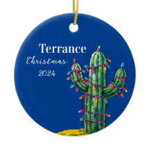 Ornamento Personalizado da Árvore de Natal Cactus