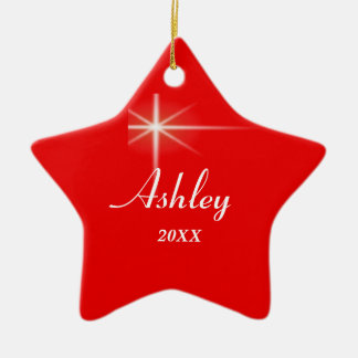 Cerâmica Ornamento Personalizado da Estrela de Natal