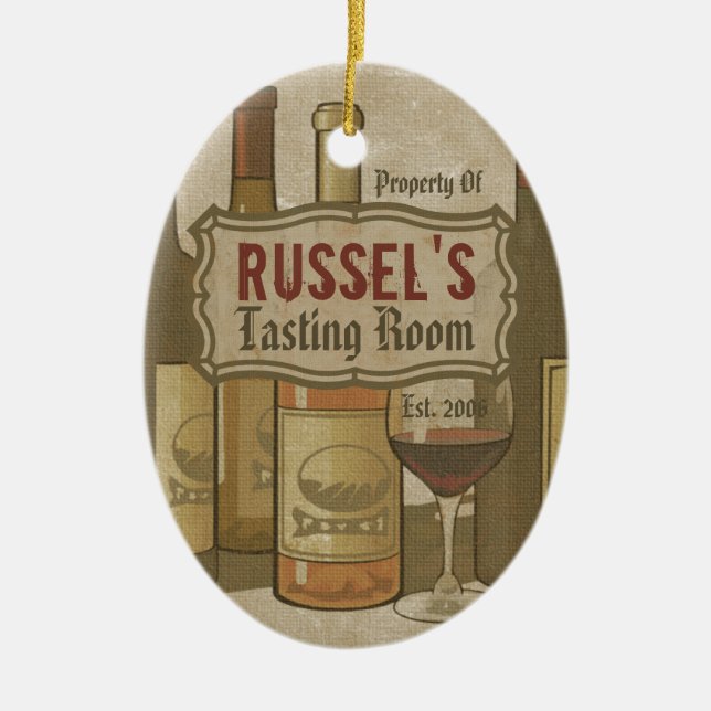 Cerâmica Ornamento personalizado das garrafas de vinho do (Frente)