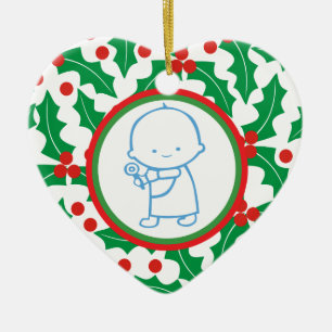 Cerâmica Ornamento Personalizado de 1rua de Natal do Santo
