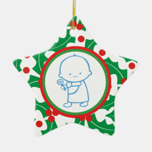 Cerâmica Ornamento Personalizado de 1rua de Natal do Santo