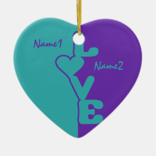 Cerâmica Ornamento personalizado de amor com duas tonalidad