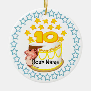 Cerâmica Ornamento personalizado de aniversário de 10ª Fest