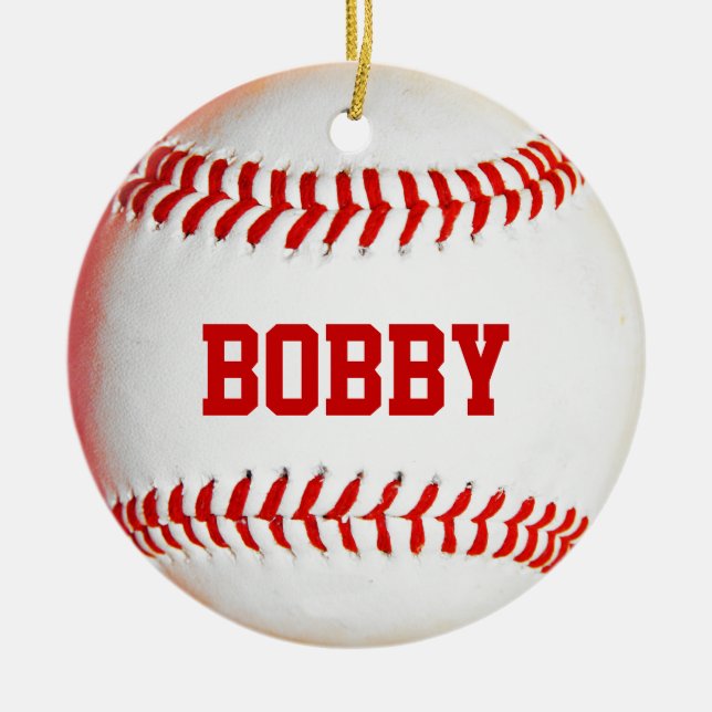 Cerâmica Ornamento Personalizado de Baseball (Frente)