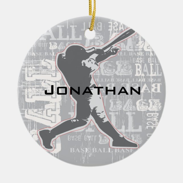 Cerâmica Ornamento Personalizado de Baseball (Frente)