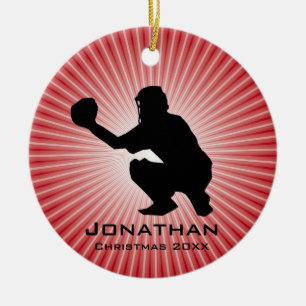 Cerâmica Ornamento Personalizado de Baseball (Catcher)