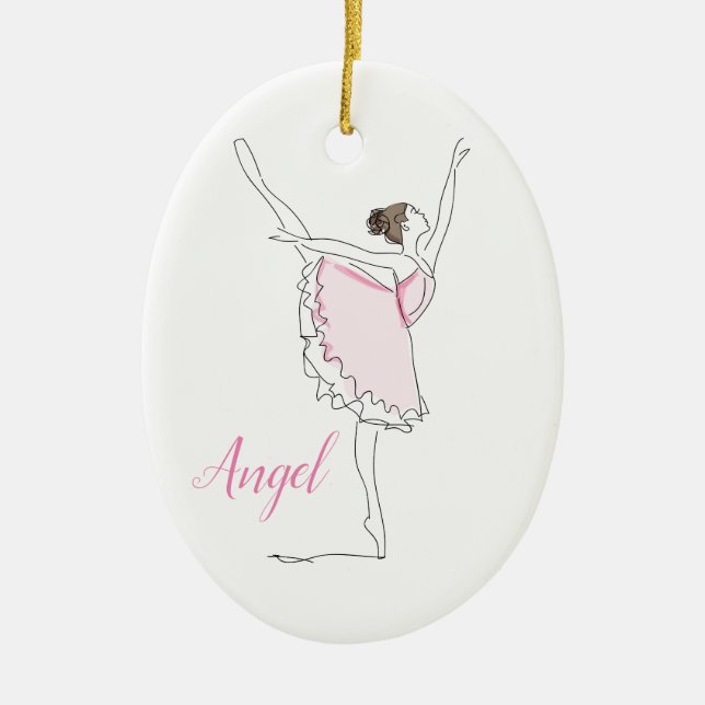 Cerâmica Ornamento Personalizado de Dança Ballerina para Ra (Frente)