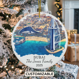 Cerâmica Ornamento personalizado de Dubai, presente Viagem