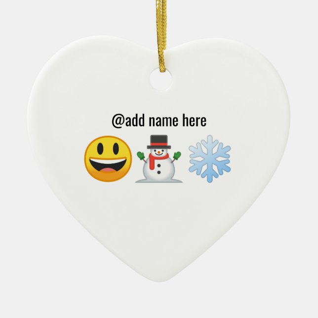 Cerâmica Ornamento personalizado | de Emoji dos (Frente)