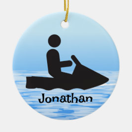 Cerâmica Ornamento Personalizado de Esqui Jet
