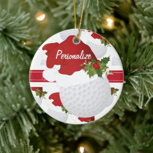 Cerâmica Ornamento Personalizado de Golfe de Natal