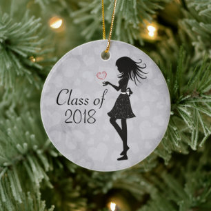 Cerâmica Ornamento Personalizado de Graduação de Garota S