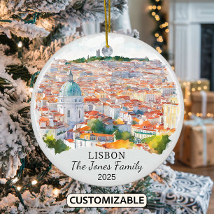 Cerâmica Ornamento Personalizado de Lisboa, Presente de Por