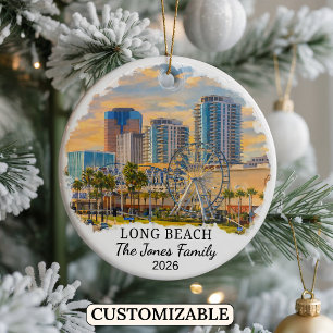 Cerâmica Ornamento Personalizado de Long Beach Califórnia C