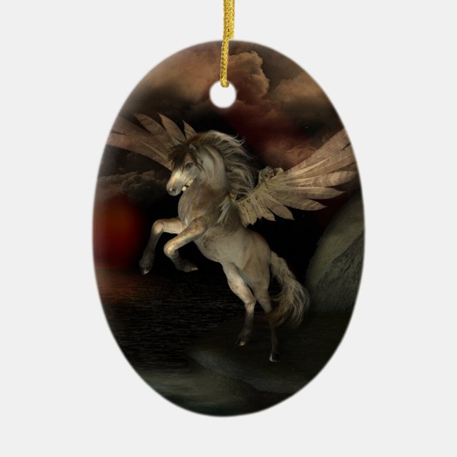 Cerâmica Ornamento Personalizado de Pegasus (Frente)