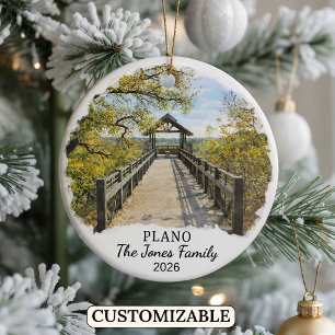 Cerâmica Ornamento Personalizado de Plano, Texas Personaliz