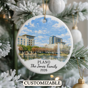 Cerâmica Ornamento Personalizado de Plano, Texas Personaliz